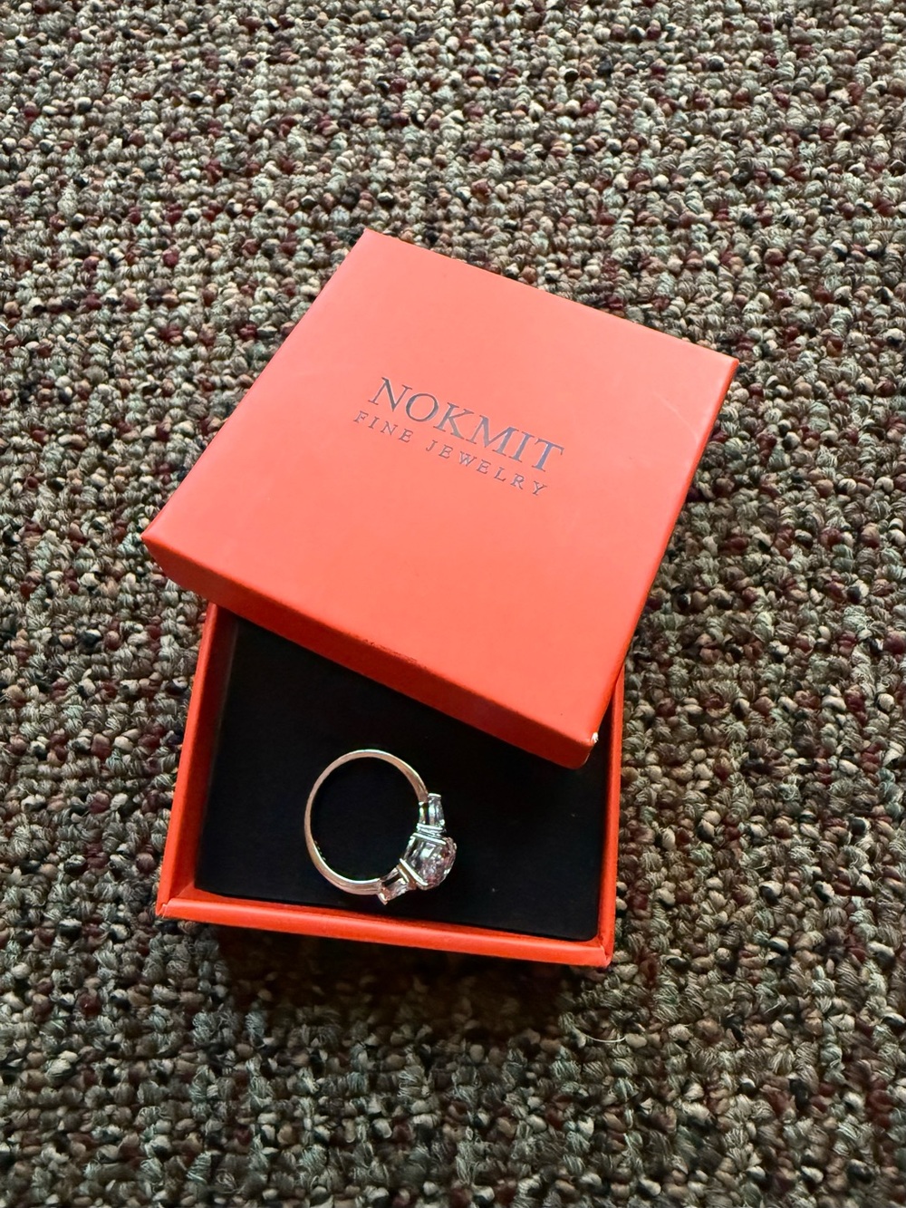 Women's Silver Ring with Clear Stones - Silver size 7